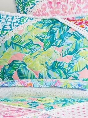 Lilly Pulitzer Party Patchwork Quilted Sham NWT